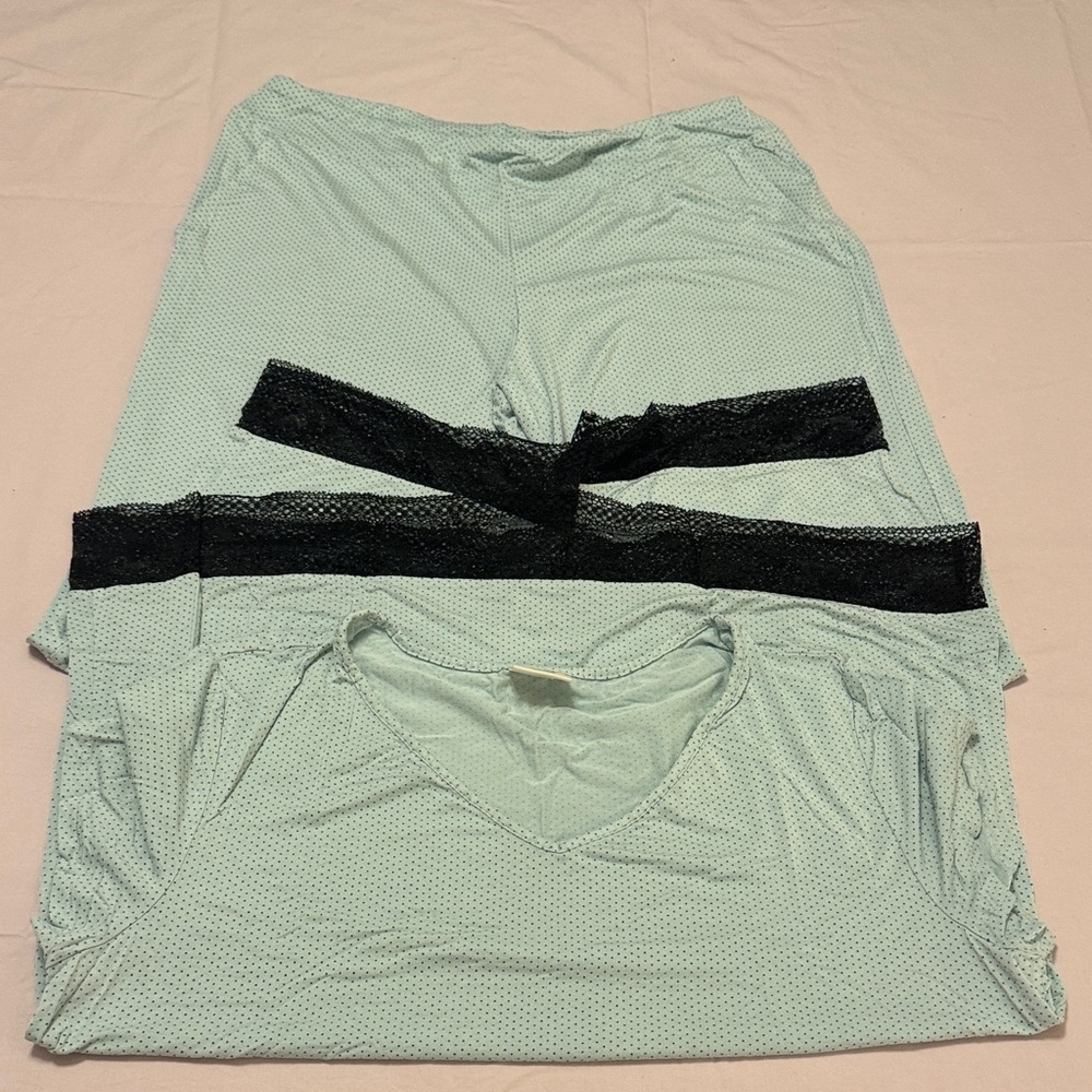 Soma Mint Pajama Set with Black Lace